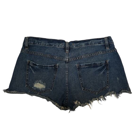 Free People Womens 26 Exposed Button Fly Cutoff Denim Jean Shorts - Picture 2 of 10